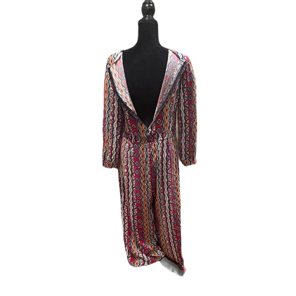 Refka modesty long sleeve wide leg abstract print flowing modest jumpsuit size42 - Picture 6 of 11